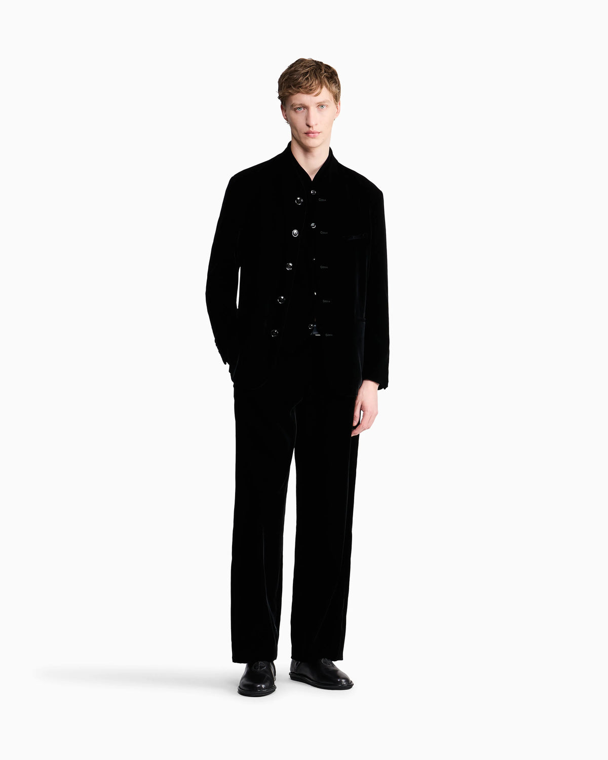 Oversized trousers in smooth stretch velvet