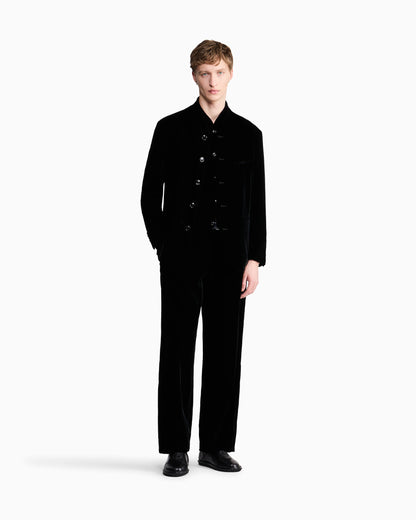 Oversized trousers in smooth stretch velvet