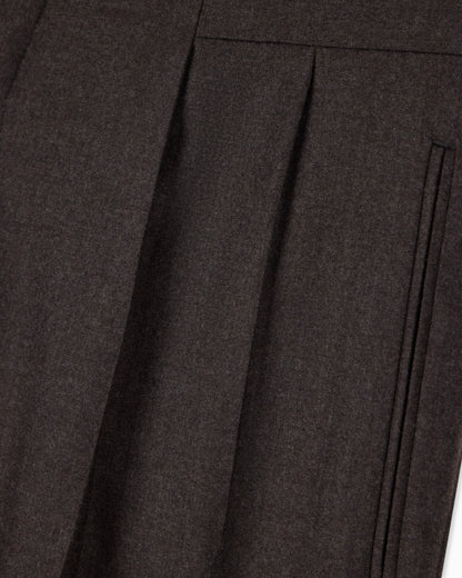 Oversized double pleat trousers in virgin wool flannel