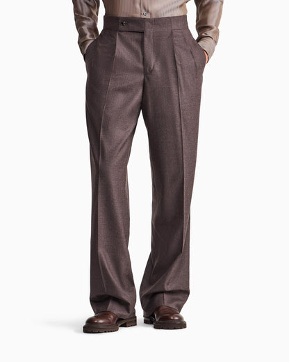 Oversized double pleat trousers in virgin wool flannel