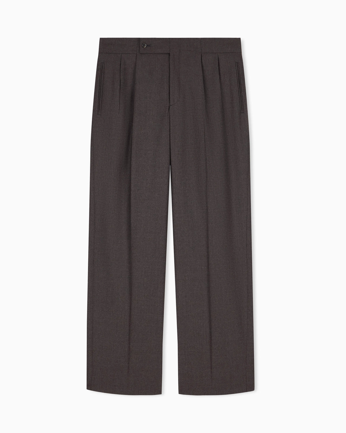 Oversized double pleat trousers in virgin wool flannel