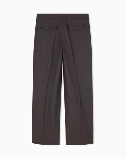 Oversized double pleat trousers in virgin wool flannel