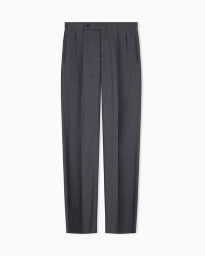 Oversized double pleat trousers in virgin wool flannel