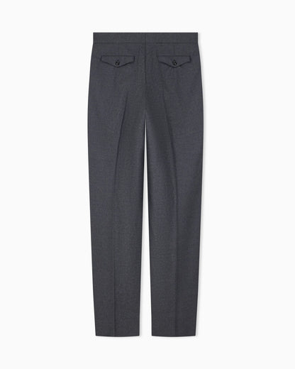 Oversized double pleat trousers in virgin wool flannel