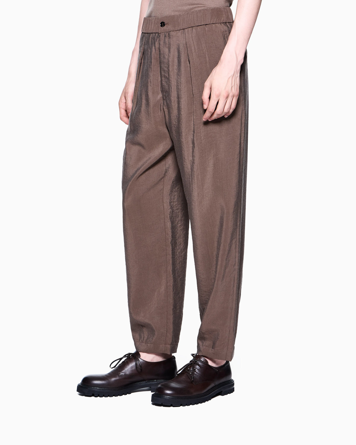 Trousers regular fit in washed silk blend