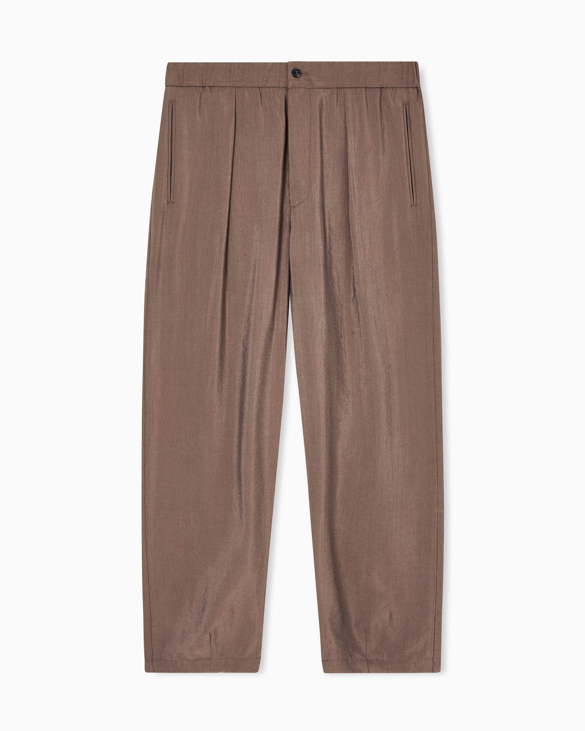 Trousers regular fit in washed silk blend