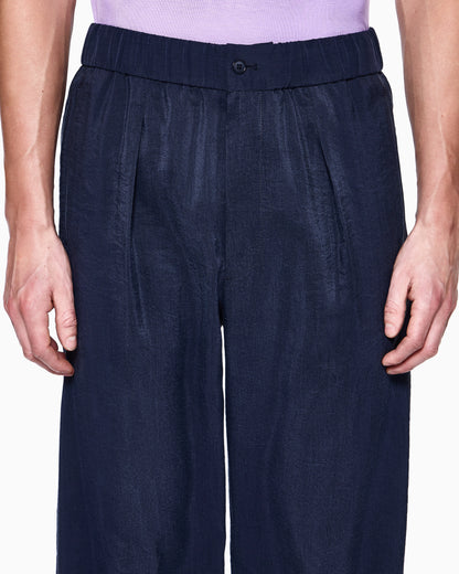 Trousers regular fit in washed silk blend