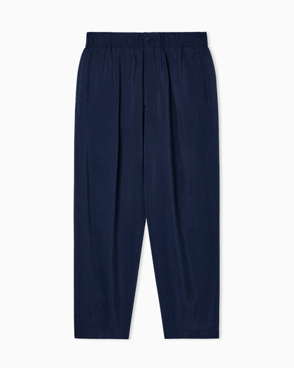 Trousers regular fit in washed silk blend
