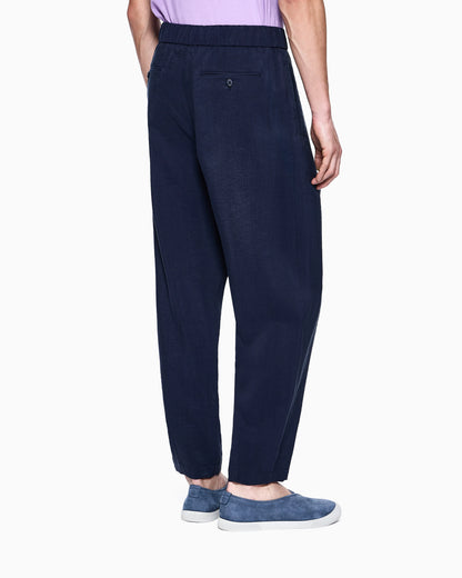 Trousers regular fit in washed silk blend