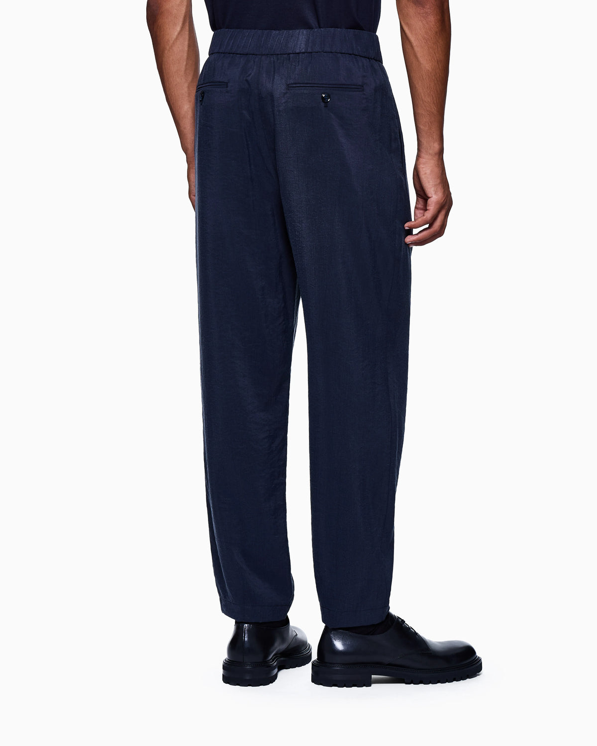 Trousers regular fit in washed silk blend