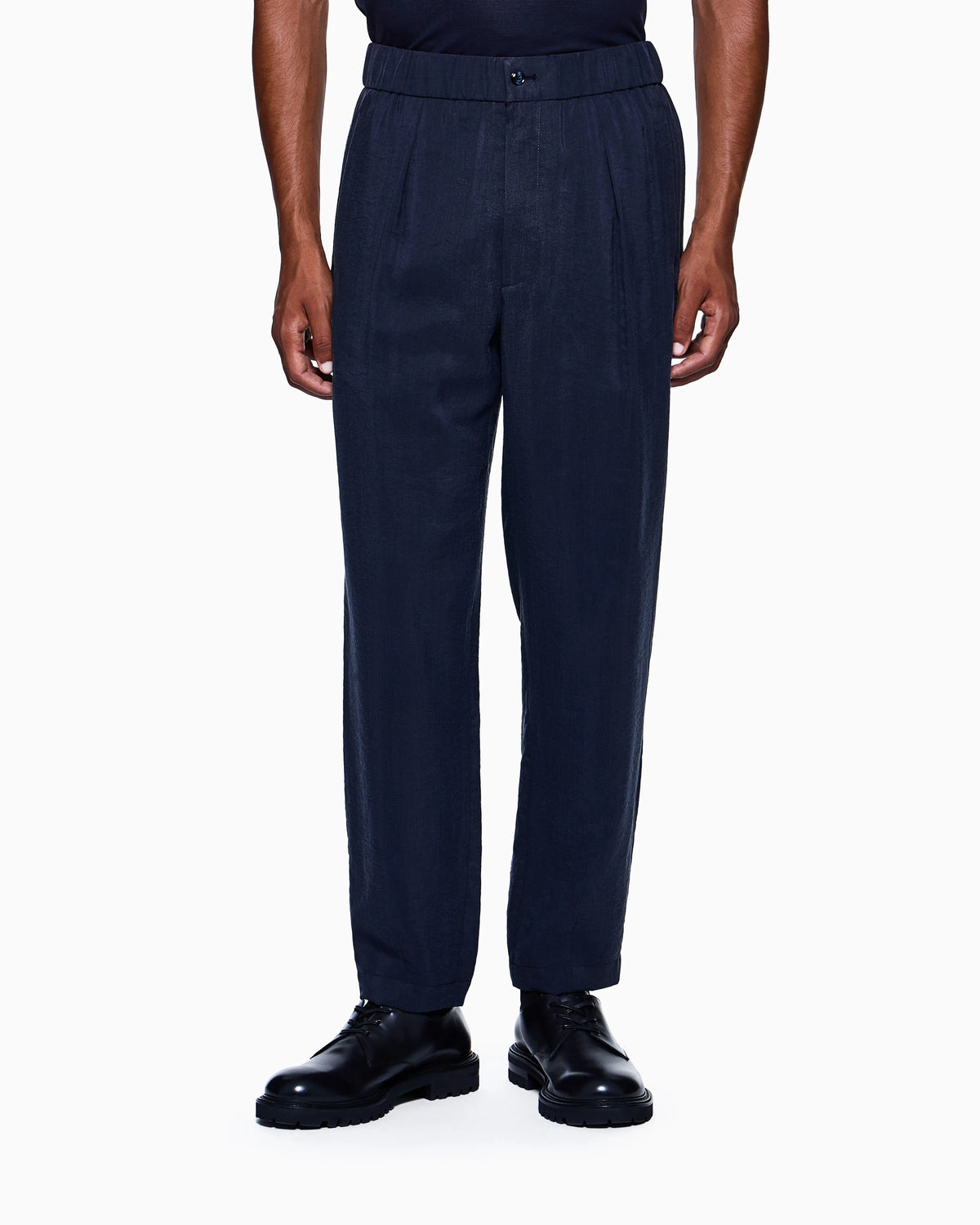 Trousers regular fit in washed silk blend