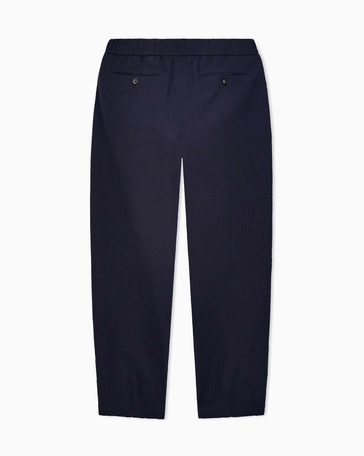 Single-pleat, virgin wool and cashmere seersucker trousers