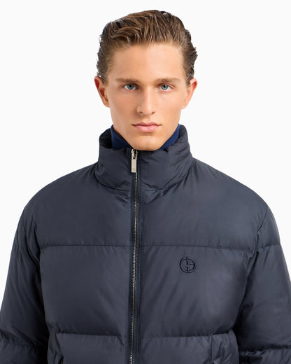 Bomber jacket with goose-down padding