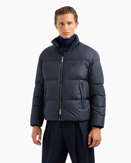 Bomber jacket with goose-down padding