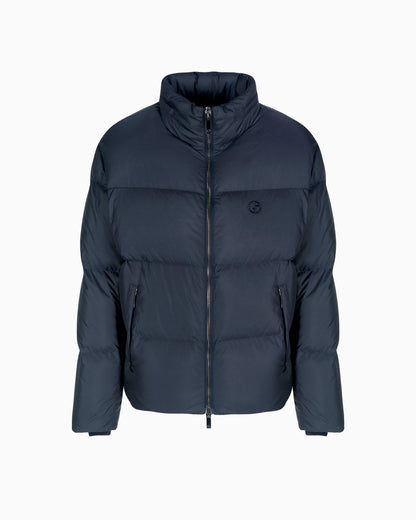 Bomber jacket with goose-down padding