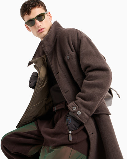 Cashmere drap zip-up shirt-jacket