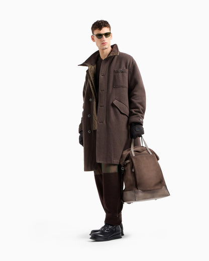 Cashmere drap zip-up shirt-jacket
