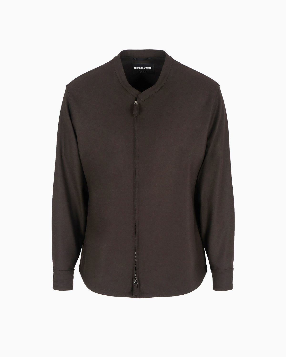 Cashmere drap zip-up shirt-jacket