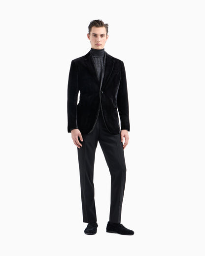 Giorgio’s rollneck jumper in cashmere, silk and lurex