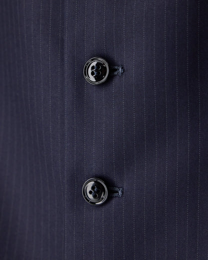 Single-breasted pinstripe vest in pure virgin wool