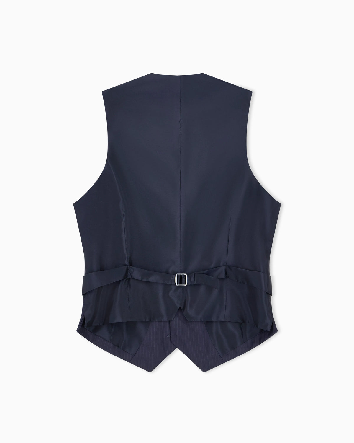 Single-breasted pinstripe vest in pure virgin wool