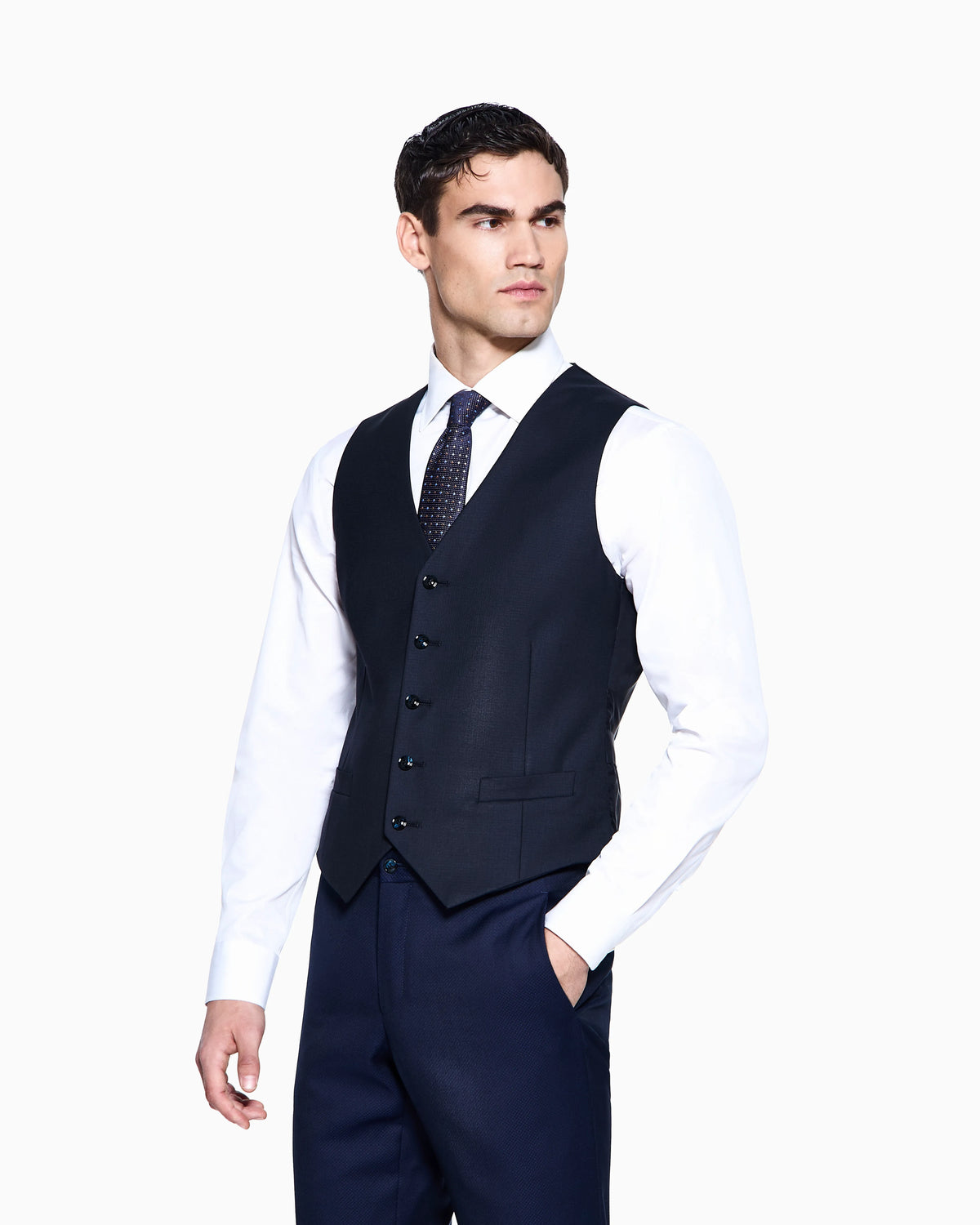 Single-breasted waistcoat in virgin wool