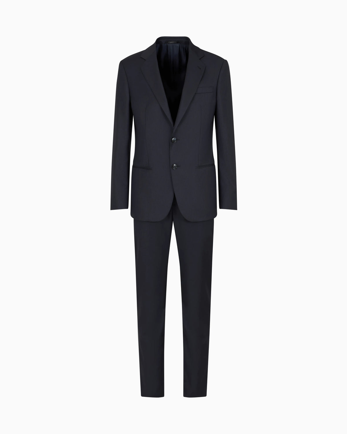Soho line single-breasted suit in a virgin wool canneté-effect jacquard weave