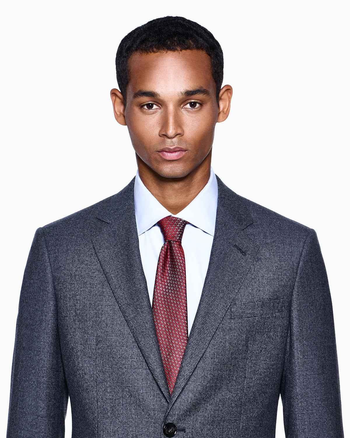 Soho Line single-breasted suit in virgin wool with a houndstooth motif
