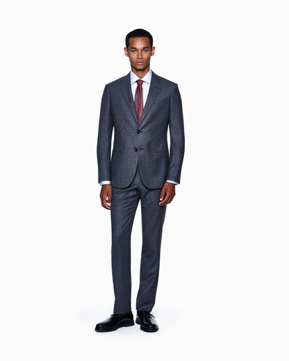 Soho Line single-breasted suit in virgin wool with a houndstooth motif