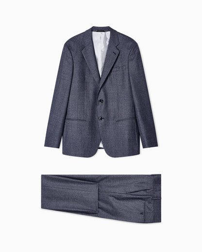 Soho Line single-breasted suit in virgin wool with a houndstooth motif