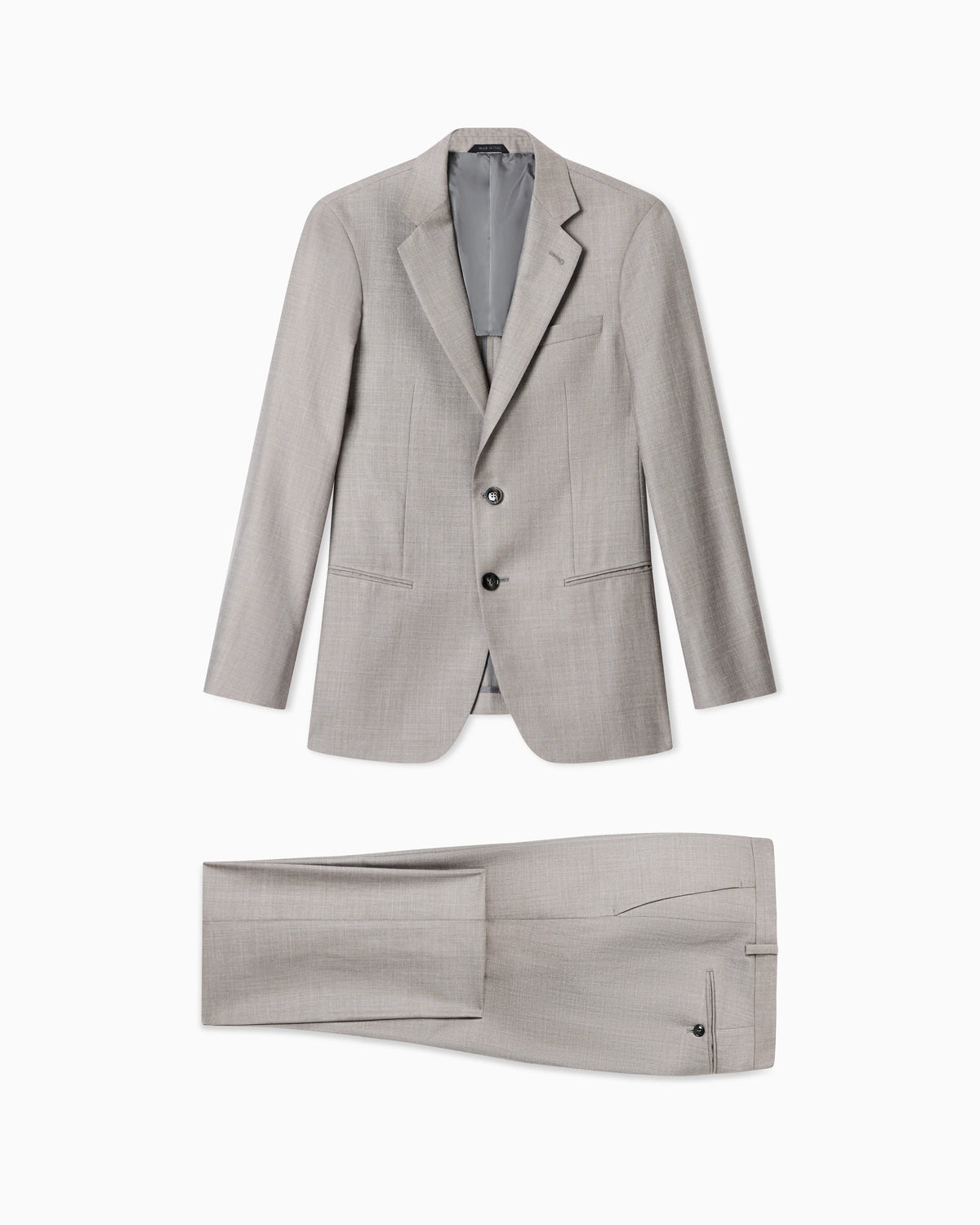 Soho Line single-breasted suit in wool, silk and linen grisaille