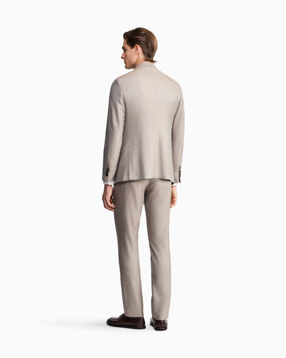 Soho Line single-breasted suit in wool, silk and linen grisaille