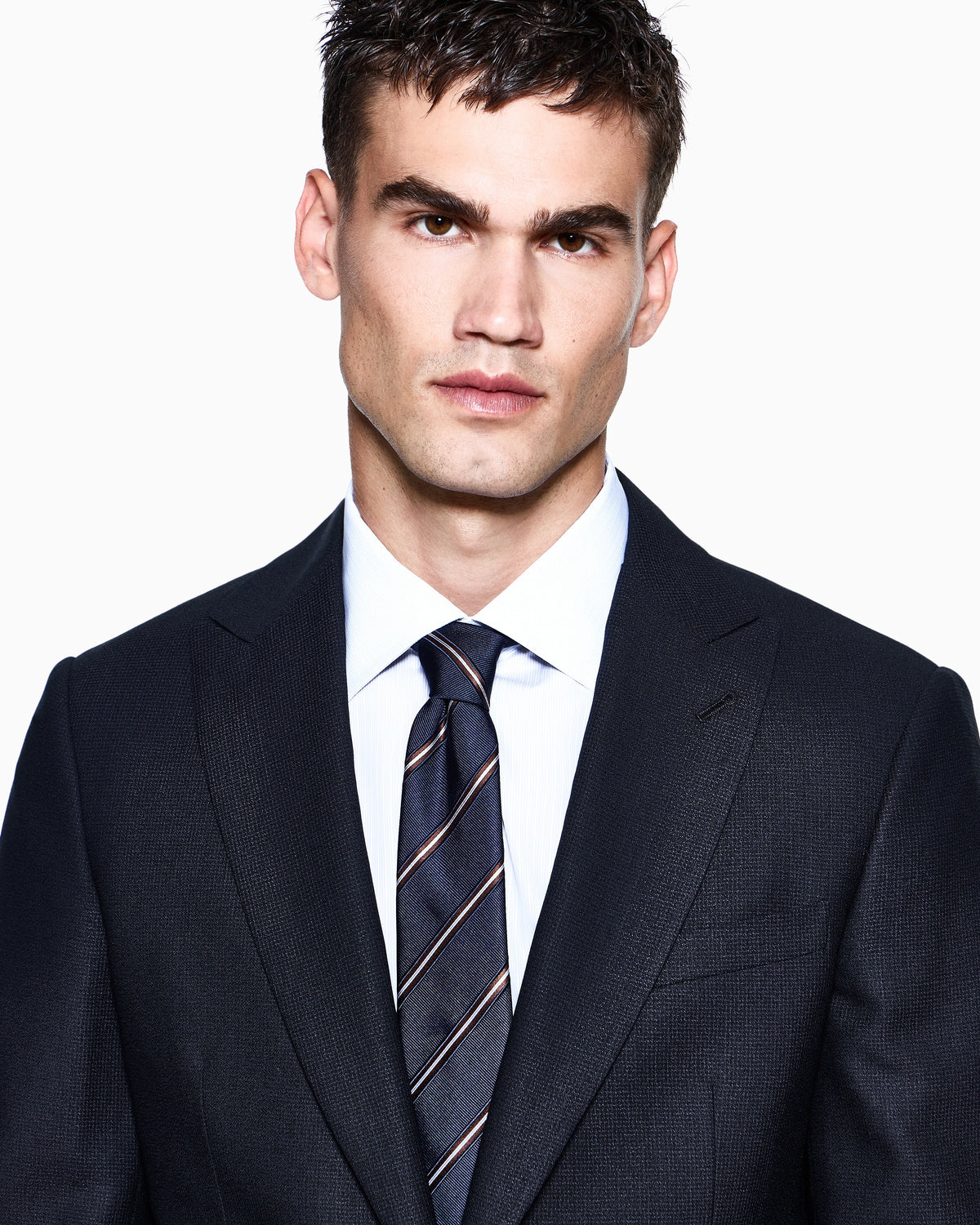 Single-breasted Soho Line suit in micro-textured virgin wool