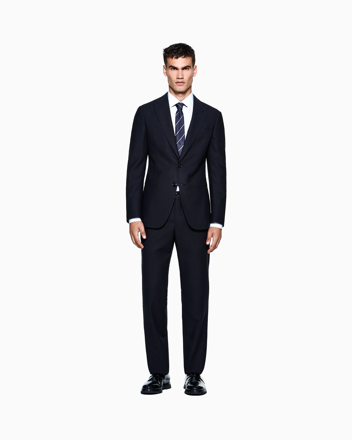 Single-breasted Soho Line suit in micro-textured virgin wool