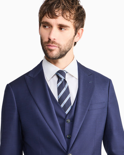 Soho Line, single-breasted, micro-armure wool suit