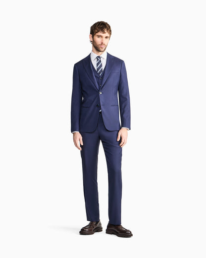 Soho Line, single-breasted, micro-armure wool suit