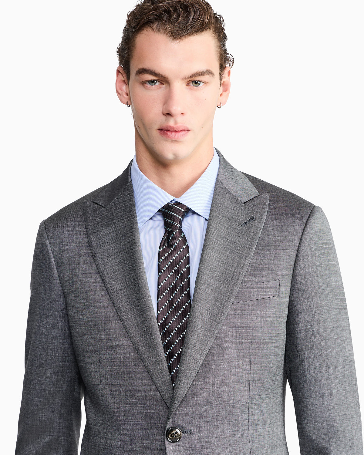 Soho Line single-breasted suit in wool and silk