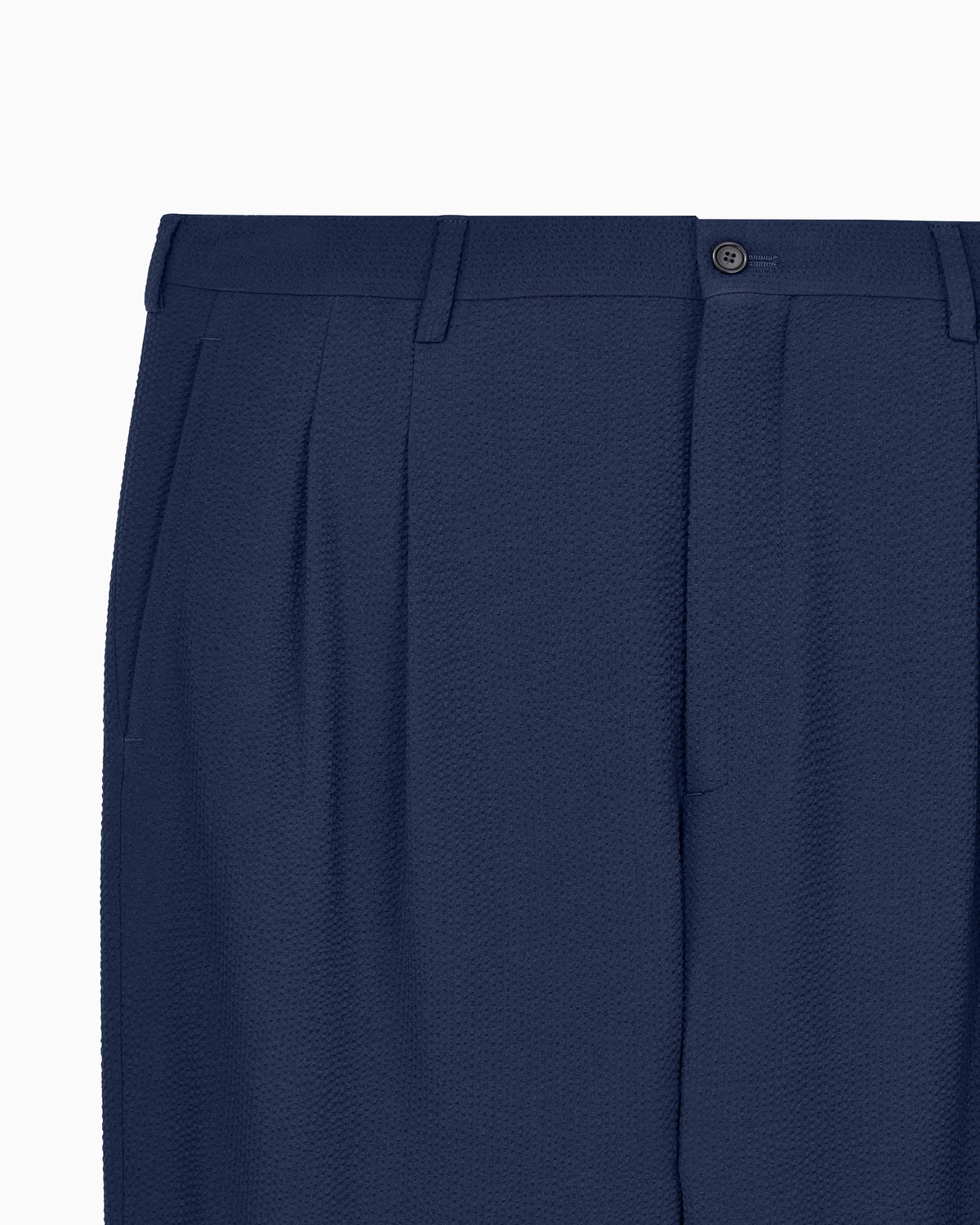 Wool seersucker double-pleat trousers