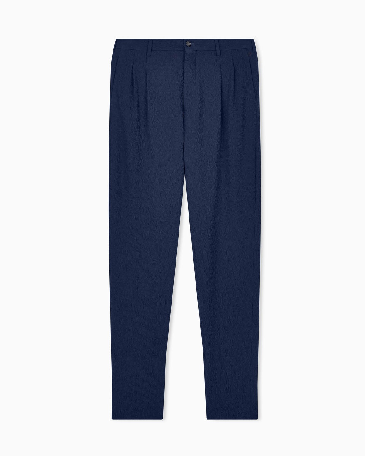 Wool seersucker double-pleat trousers