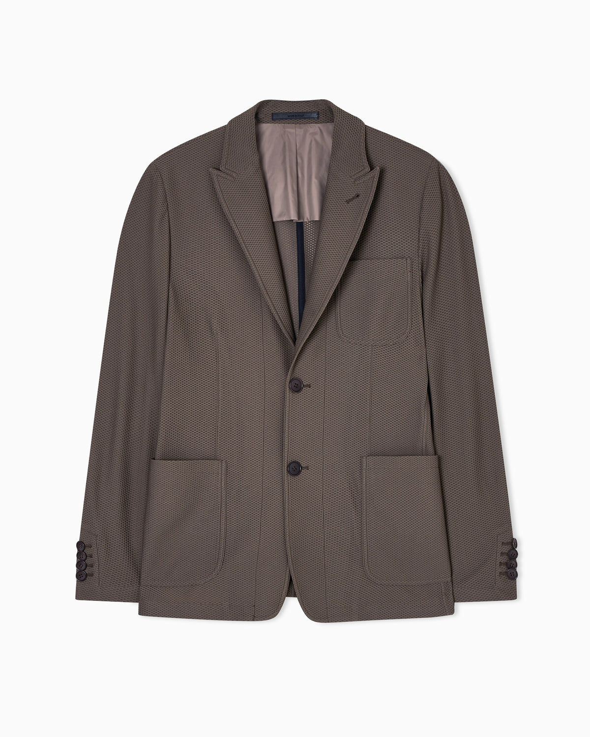 Single-breasted jacket in technical waffle fabric