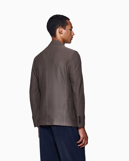 Single-breasted jacket in technical waffle fabric