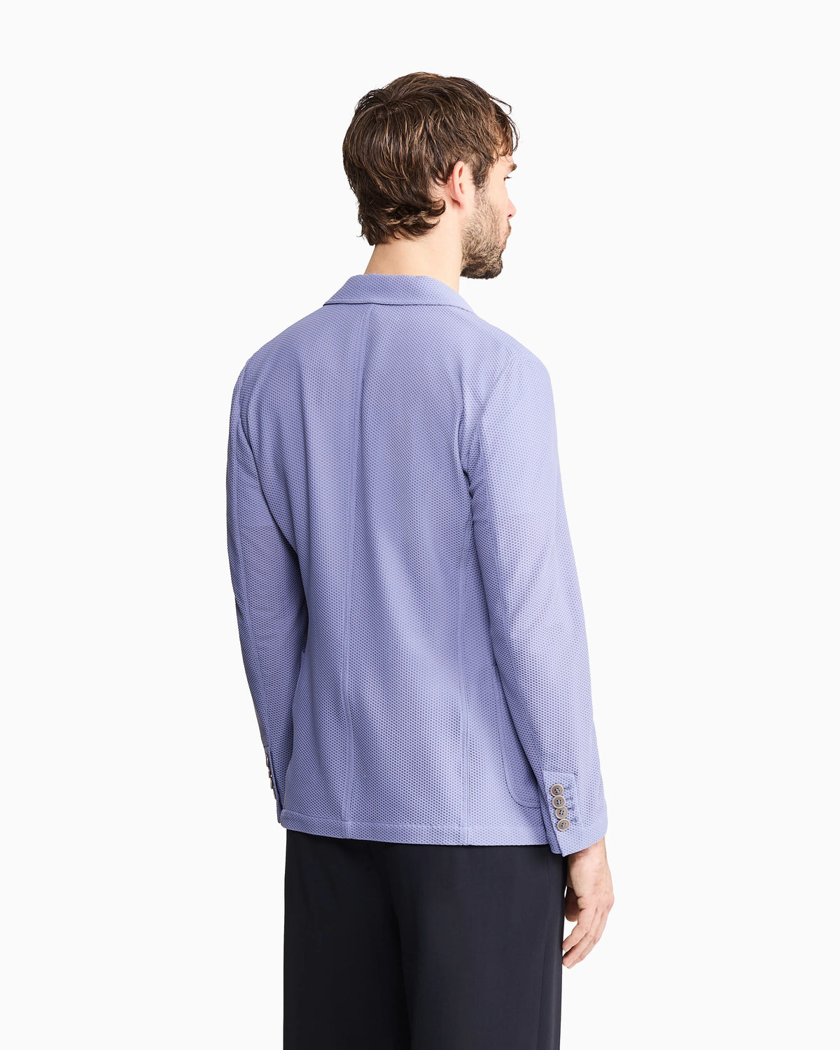 Single-breasted jacket in technical waffle fabric