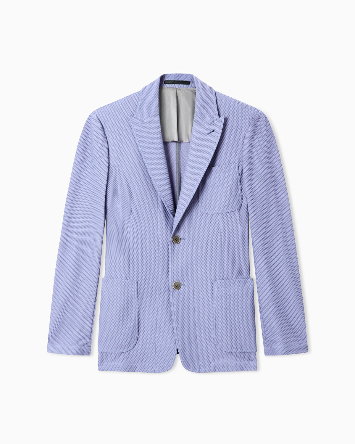 Single-breasted jacket in technical waffle fabric