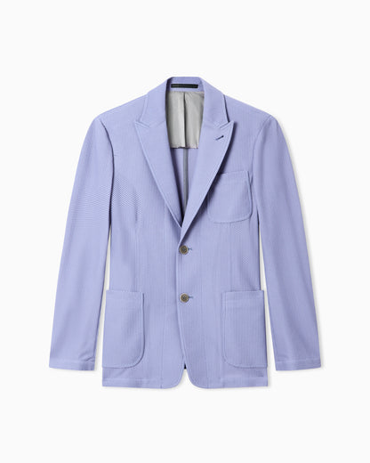 Single-breasted jacket in technical waffle fabric