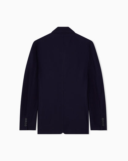Single-breasted jacket in technical waffle fabric