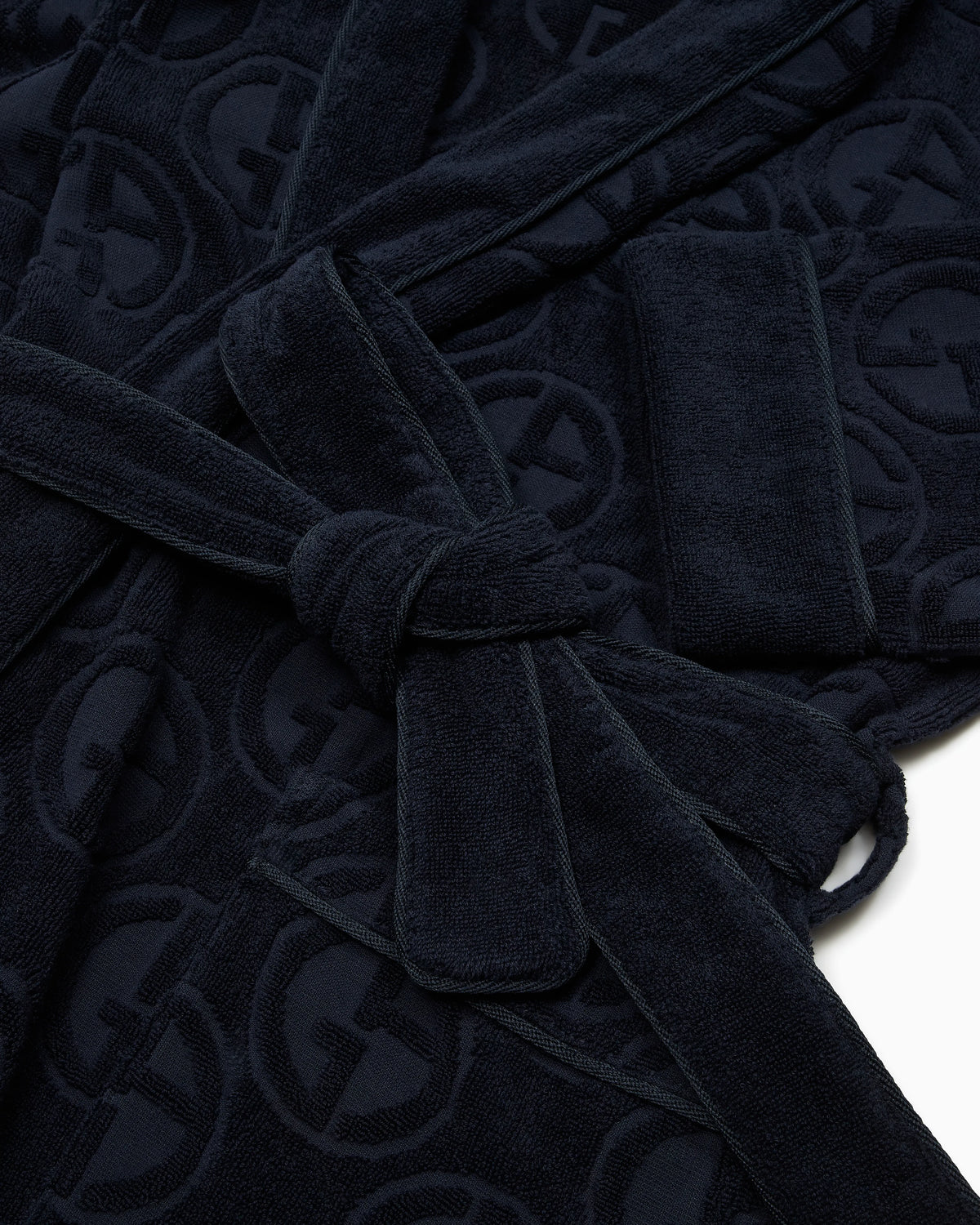 Monogram bathrobe  in cotton terry with a hood