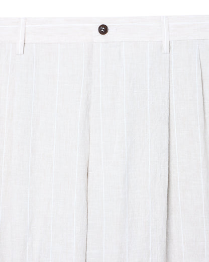 double-pleat linen trousers