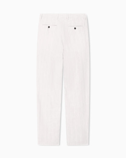 double-pleat linen trousers