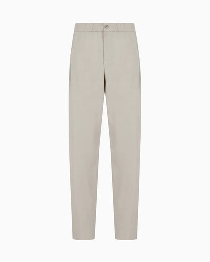 Washed, silk-blend, single-pleat trousers