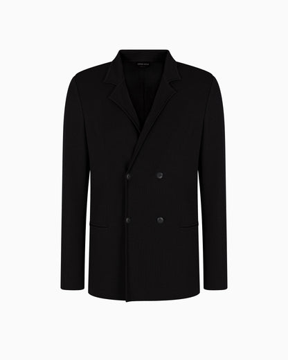 Double-breasted jacket in virgin wool and cashmere